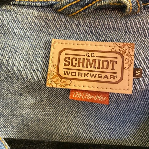 CE SCHMIDT Workwear Classic Trucker Type Blue Denim Jacket size Small. NWOT. - Picture 4 of 7